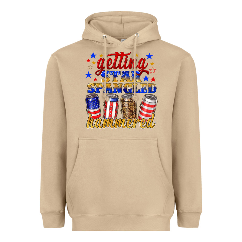 Getting Star Spangled Hammered Heavyweight Hoodie by NancyCooperArtShop | Teevron