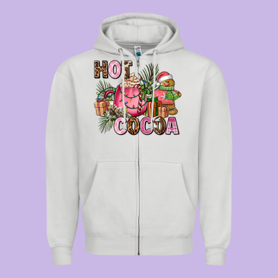 Hot Cocoa Zipper Hoodie Designed By Adodesignshop