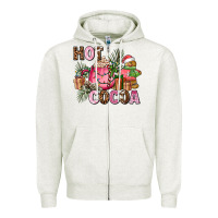 Oatmeal Heather hot cocoa Zipper Hoodie - AdoDesignShop