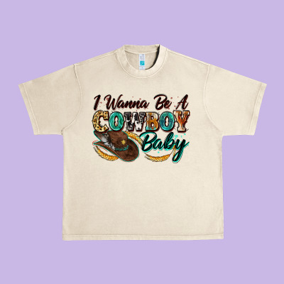 I Wanna Be A Cowboy Baby Urban Heavy Tee Designed By Zillion Design Studio
