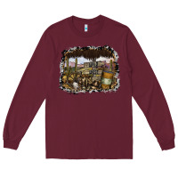 Burgundy wild west Long Sleeve Tee - SublimationCraftShop