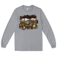 Heather Grey wild west Long Sleeve Tee - SublimationCraftShop