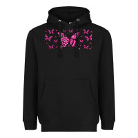 Black floral breast cancer butterfly Heavyweight Hoodie - Jasminsmagicworld