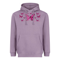 Lavender floral breast cancer butterfly Heavyweight Hoodie - Jasminsmagicworld