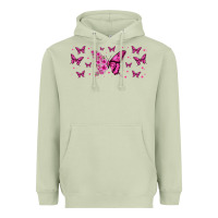 Matcha floral breast cancer butterfly Heavyweight Hoodie - Jasminsmagicworld