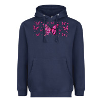 Navy floral breast cancer butterfly Heavyweight Hoodie - Jasminsmagicworld