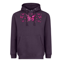 Plum floral breast cancer butterfly Heavyweight Hoodie - Jasminsmagicworld