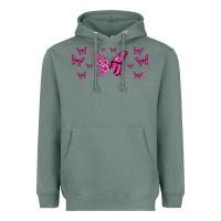 Sage floral breast cancer butterfly Heavyweight Hoodie - Jasminsmagicworld
