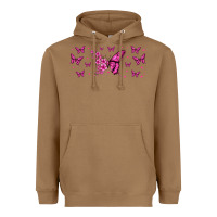 Toasted Coconut floral breast cancer butterfly Heavyweight Hoodie - Jasminsmagicworld