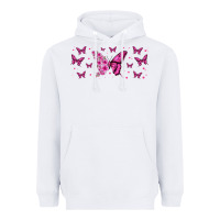 White floral breast cancer butterfly Heavyweight Hoodie - Jasminsmagicworld