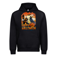 Black Happy Halloween With Crow Urban Hoodie - LillyAllenDesigns