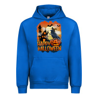 Cobalt Happy Halloween With Crow Urban Hoodie - LillyAllenDesigns