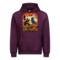 Mauve Wine Happy Halloween With Crow Urban Hoodie - LillyAllenDesigns