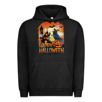 Pigment Black Happy Halloween With Crow Urban Hoodie - LillyAllenDesigns