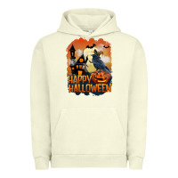 Pigment Pistachio Happy Halloween With Crow Urban Hoodie - LillyAllenDesigns