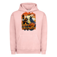 Pigment Salmon Happy Halloween With Crow Urban Hoodie - LillyAllenDesigns