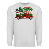Dove Grey merry christmas snowman and farm animals truck Premium Sweatshirt - Jasminsmagicworld