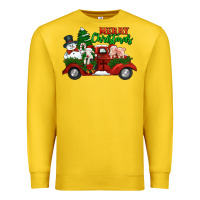 Lemon merry christmas snowman and farm animals truck Premium Sweatshirt - Jasminsmagicworld