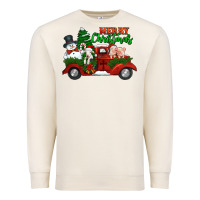 Sandshell merry christmas snowman and farm animals truck Premium Sweatshirt - Jasminsmagicworld