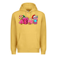 Antique Gold pink christmas coffee cups Premium Hoodie - AdoDesignShop