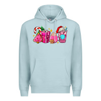 Blue Mist pink christmas coffee cups Premium Hoodie - AdoDesignShop