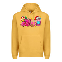 Mustard pink christmas coffee cups Premium Hoodie - AdoDesignShop