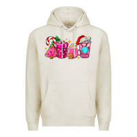 Oatmeal Heather pink christmas coffee cups Premium Hoodie - AdoDesignShop