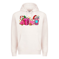 Pale Pink pink christmas coffee cups Premium Hoodie - AdoDesignShop