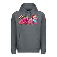Rock pink christmas coffee cups Premium Hoodie - AdoDesignShop