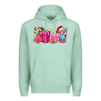 Seafoam pink christmas coffee cups Premium Hoodie - AdoDesignShop