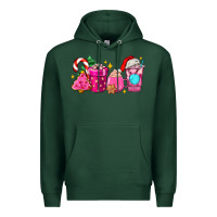 Pink Christmas Coffee Cups Premium Hoodie | Teevron