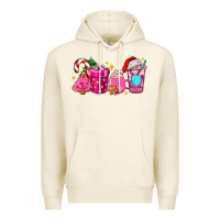 Tofu pink christmas coffee cups Premium Hoodie - AdoDesignShop