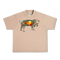 Burro charolais bull with desert and leopard Urban Heavy Tee - RanaPortraitStore
