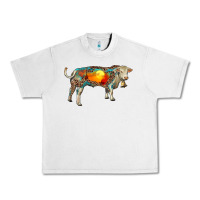 Lunar Rock charolais bull with desert and leopard Urban Heavy Tee - RanaPortraitStore