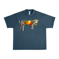 Midnight Navy charolais bull with desert and leopard Urban Heavy Tee - RanaPortraitStore