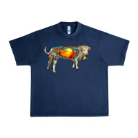 Navy charolais bull with desert and leopard Urban Heavy Tee - RanaPortraitStore