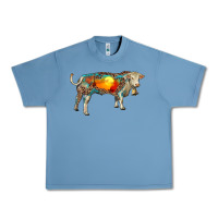 Charolais Bull With Desert And Leopard Urban Heavy Tee | Teevron