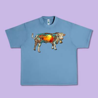 Charolais Bull With Desert And Leopard Urban Heavy Tee Designed By Ranaportraitstore