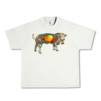 Pistachio charolais bull with desert and leopard Urban Heavy Tee - RanaPortraitStore
