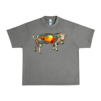 Tornado charolais bull with desert and leopard Urban Heavy Tee - RanaPortraitStore