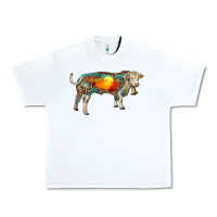 White charolais bull with desert and leopard Urban Heavy Tee - RanaPortraitStore