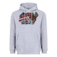 Heather Grey i back the blue eagle Heavyweight Hoodie - NancyCooperArtShop