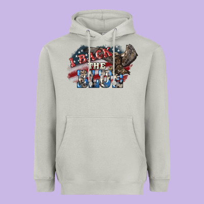 I Back The Blue Eagle Heavyweight Hoodie Designed By Nancycooperartshop