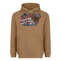 Toasted Coconut i back the blue eagle Heavyweight Hoodie - NancyCooperArtShop