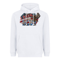 White i back the blue eagle Heavyweight Hoodie - NancyCooperArtShop