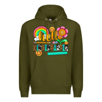 Army Green hello kindergarten Premium Hoodie - NancyCooperArtShop