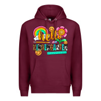 Burgundy hello kindergarten Premium Hoodie - NancyCooperArtShop