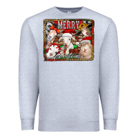 Heather Grey merry christmas goats Premium Sweatshirt - Jasminsmagicworld
