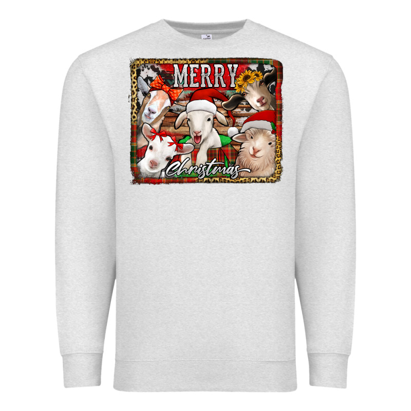 Merry Christmas Goats Premium Sweatshirt by Jasminsmagicworld | Teevron