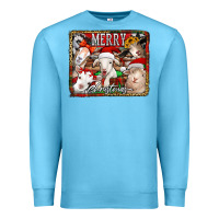 Ocean Blue merry christmas goats Premium Sweatshirt - Jasminsmagicworld